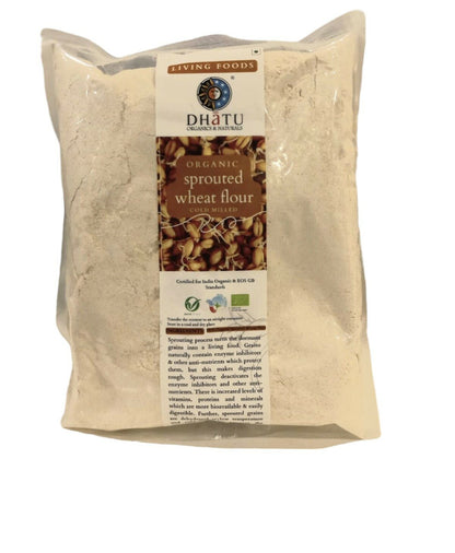 Wheat Flour | Organic Sprouted Wheat Flour - Cold Milled - Dhatu Organic - 500gm