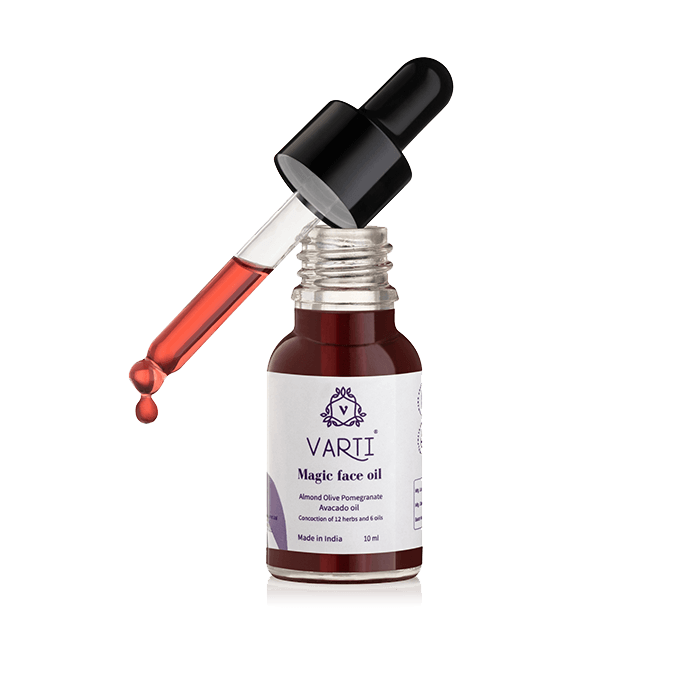 Face Oil | Magic Face Oil (Blended In Almond, Olive, Pomegranate And Olive Oil) - 100% Organic – Parabens Fee , Silicone Free, No Fillers, No Mineral Oils &amp; No Added Synthetics Or Additives – Varti Ayurvedz – 100ml