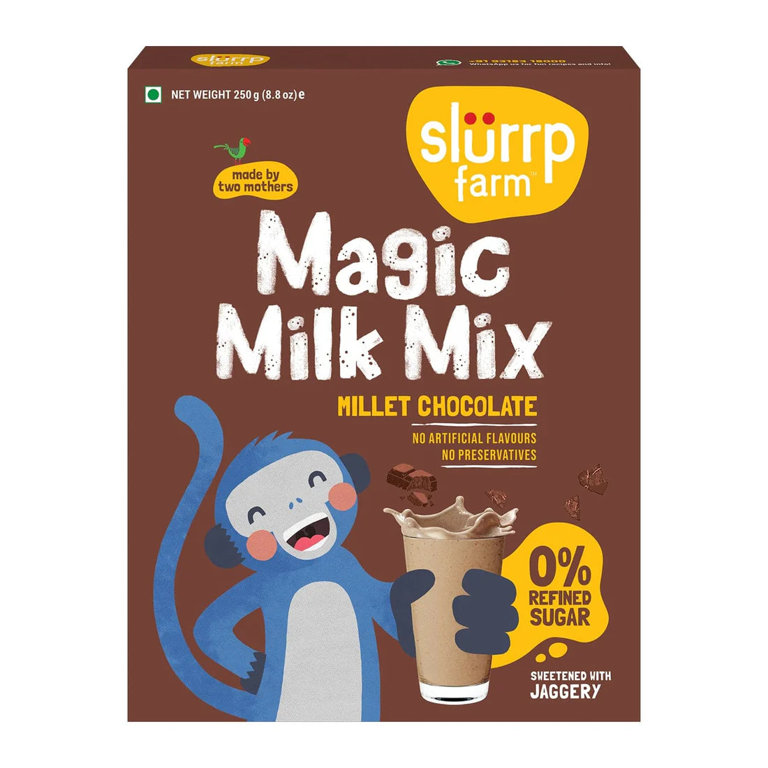 Milk Mix | Magic Milk Mix - Chocolate Swirl – Only Jaggery, Jowar & Oats - Natural - Rich Source Of Protein, Fibre And Iron, Zero Maida, Refined Sugar And Maltodextrin – Slurrp Farm – 250gm