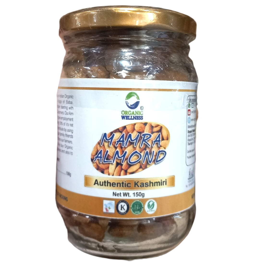 Almond | Mamra Kashmiri Almond - Certified Organic - Organic Wellness - 150gm