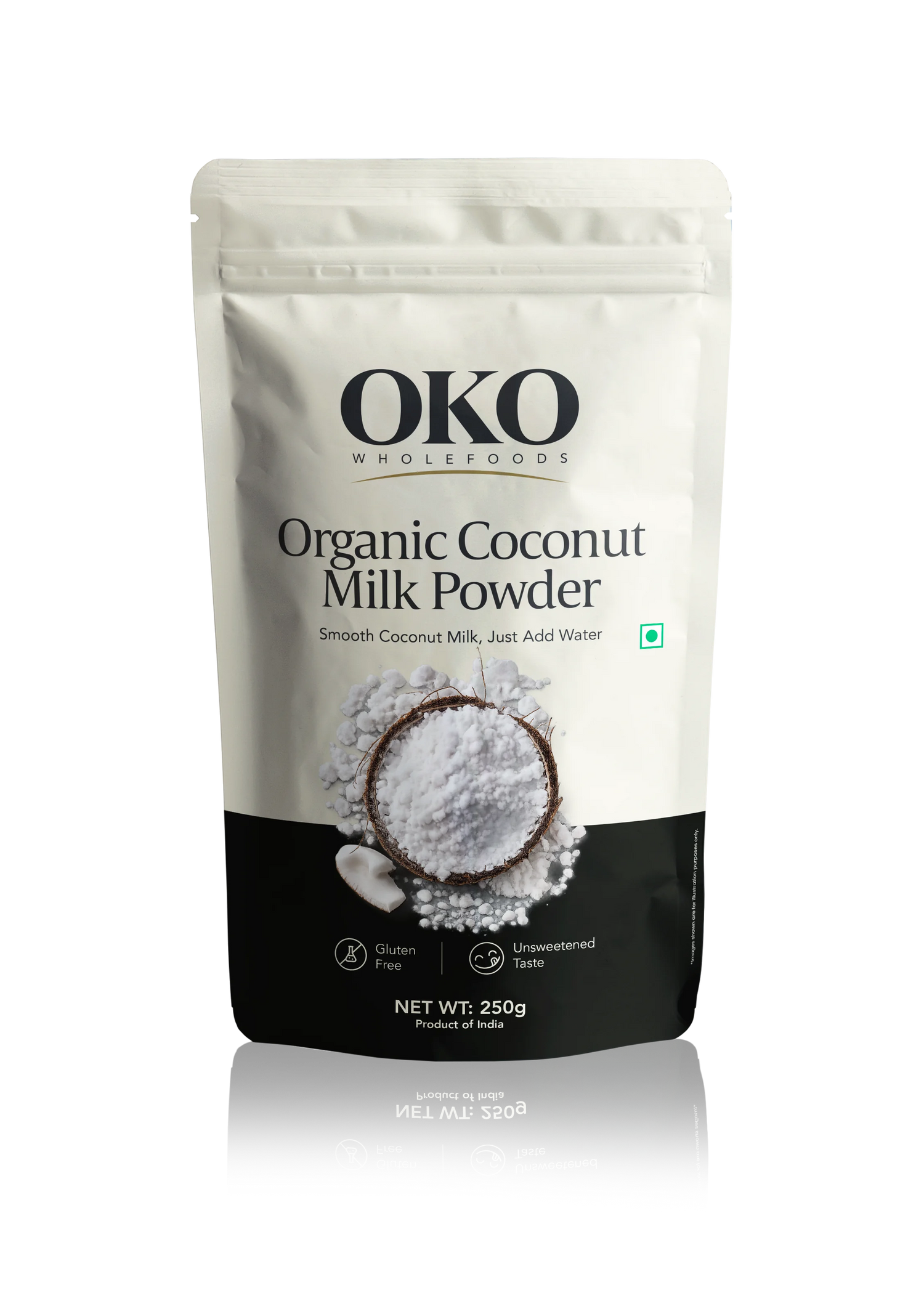 Milk Powder | Organic Real Coconut Milk Powder - Smooth Coconut Milk- Gluten Free, Unsweetened Taste-No Preservatives - OKO Whole Food -250gm