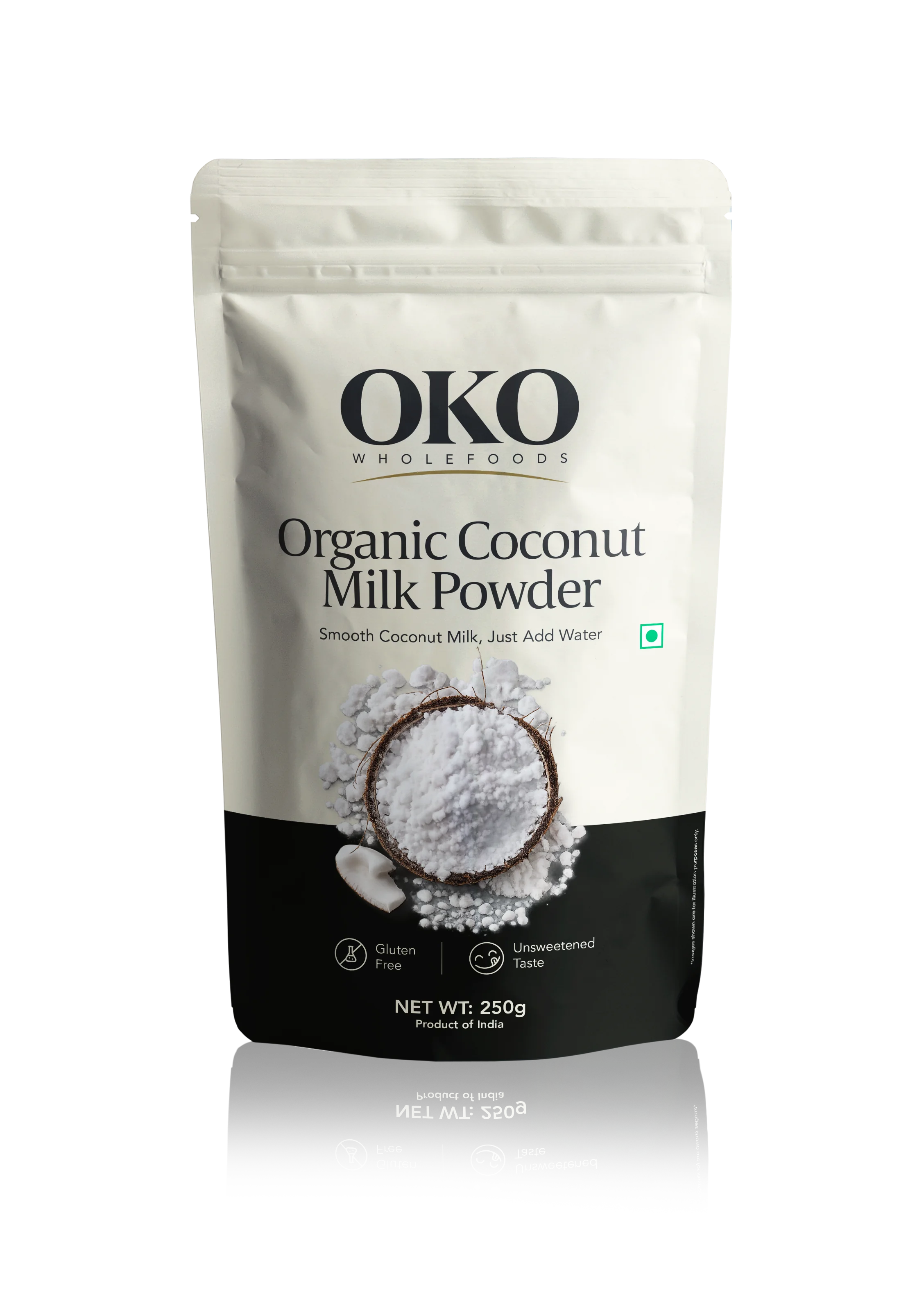 Milk Powder | Organic Real Coconut Milk Powder - Smooth Coconut Milk- Gluten Free, Unsweetened Taste-No Preservatives - OKO Whole Food -250gm