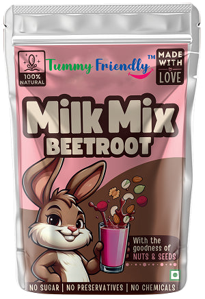 Milk Mix | Beetroot - 100% Natural - No Sugar, Preservatives Free &amp; Chemical Free - Tummy  Friendly - 70gm