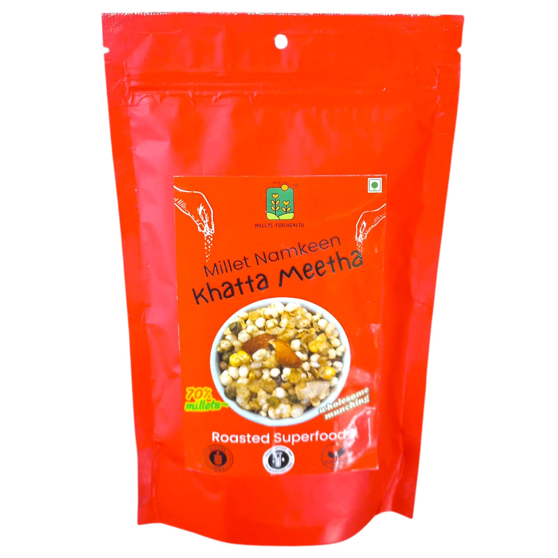Namkeen | Millet Namkeen (Khatta Meetha) - 70% Millet - Roasted Superfood - Gluten Free & No Added Preservatives - Millet For Health - 90gm