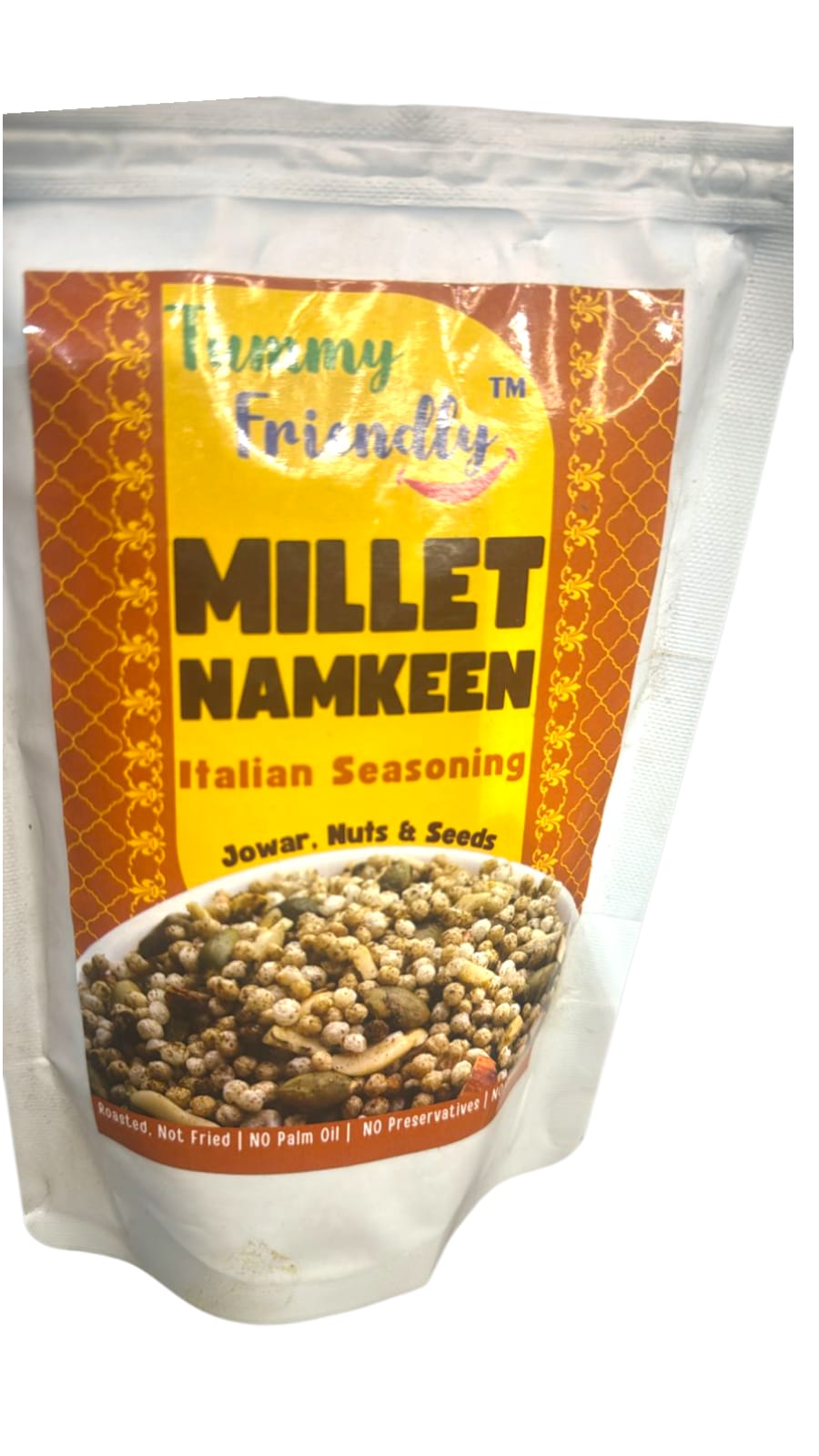 Millet Namkeen | Italian Seasoning - Jowar, Nuts &amp; Seeds - Roasted, Not Fried - No Pam Oil, Preservatives Free &amp; Chemical Free - Tummy Friendly - 70gm