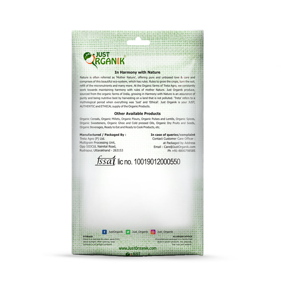 Moong Split - USDA Organic - Just Organik - 500gm