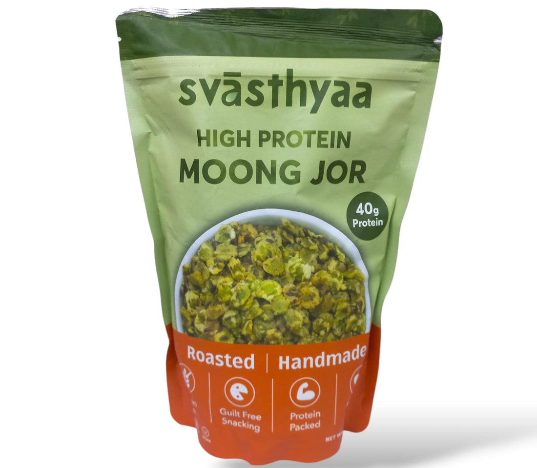 Moong Jor | 40g Protein – Roasted – Handmade – High In Protein – Vegan, Gluten Free, Jain Friendly, Guilt Free & Diabetic Friendly – Svasthyaa – 200gm