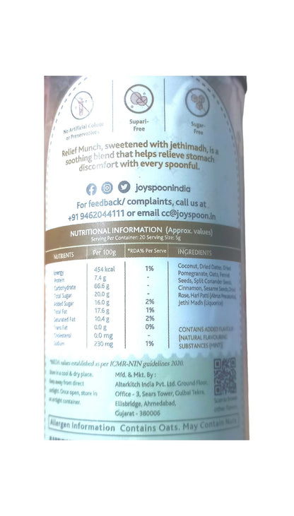 Mouth Freshener | Healthy Treats (Relief Munch) – No Supari, No Preservatives &amp;amp; No Artificial Flavour – Joyspoon – 100gm
