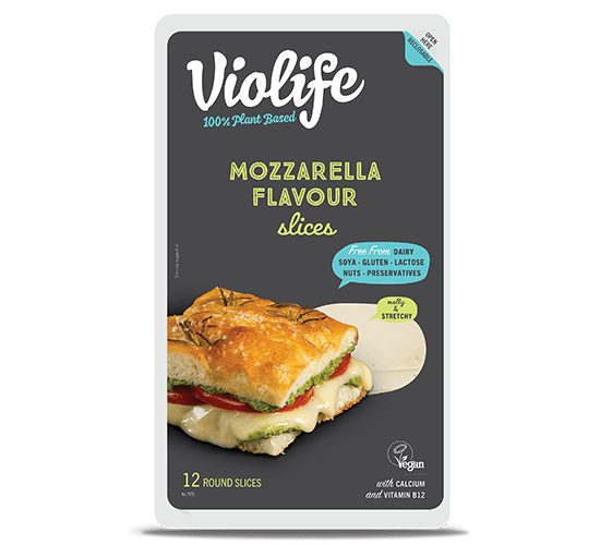 Vegan Cheese | Mozzarella Flavour Slice - Vegan, Gluten Free, Dairy Free, Lactose Free &amp; No Added Preservatives – VioLife – 160gm - 12 Round Slice