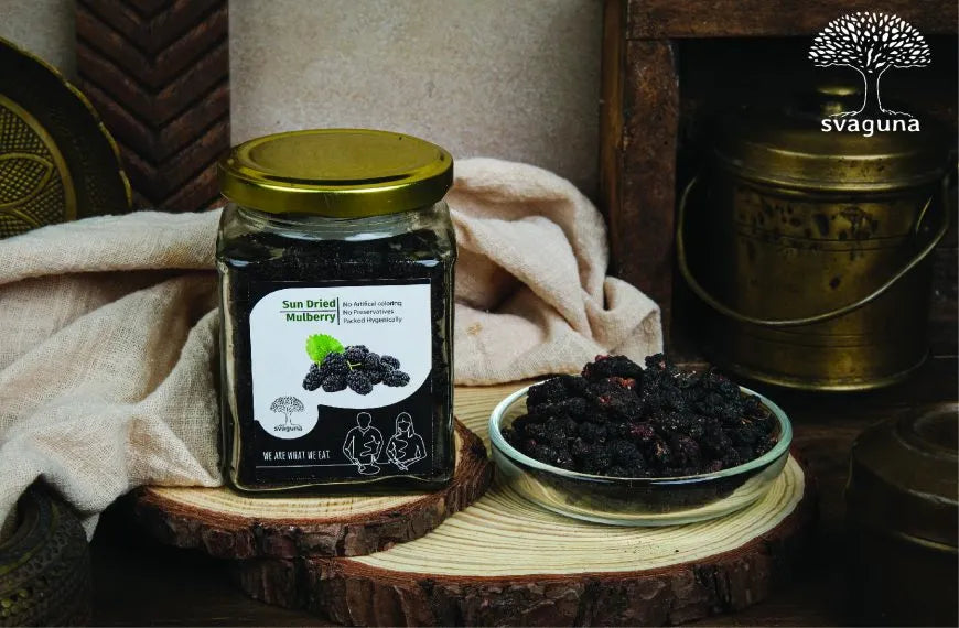Mulberry | Sun Dried – No Preservatives &amp; No Artificial Coloring – Svaguna – 100gm