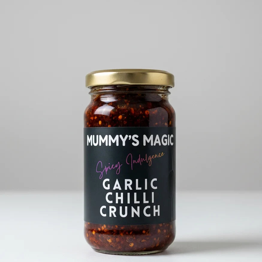 Chilli Chutney | Garlic Chilli Crunch - Vegan -Handcrafted flavour - No Preservatives or artificial additives -No MSG ,No Artificial Colours– Mummy&