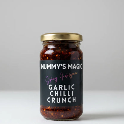 Chilli Chutney | Garlic Chilli Crunch - Vegan -Handcrafted flavour - No Preservatives or artificial additives -No MSG ,No Artificial Colours– Mummy&