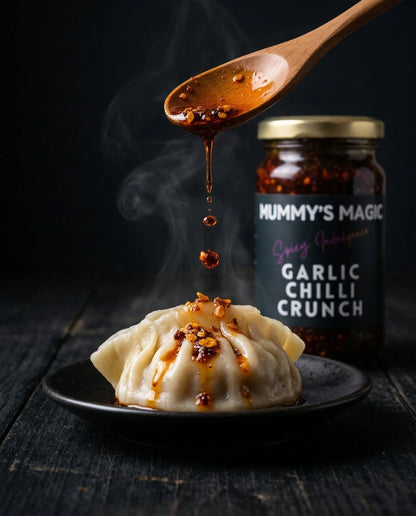 Chilli Chutney | Garlic Chilli Crunch - Vegan -Handcrafted flavour - No Preservatives or artificial additives -No MSG ,No Artificial Colours– Mummy&