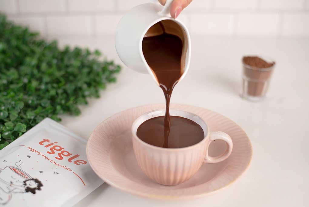 Chocolate Mix | Jaggery (Hot) - Dark - Vegan &amp; Chemical Free - Tiggle – Make 10 Cups - 200gm
