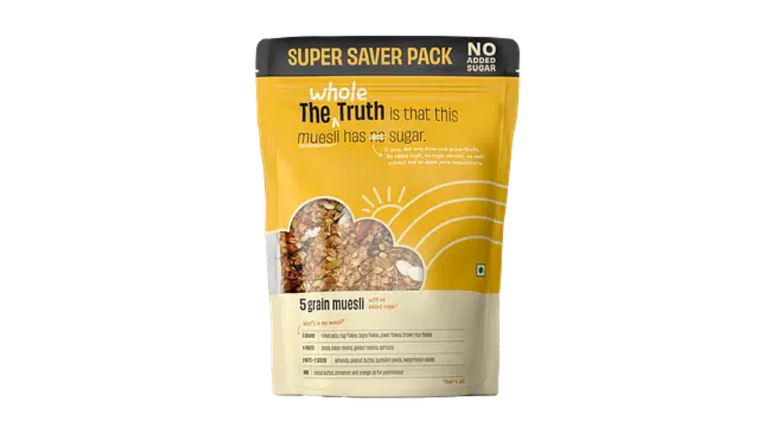 Muesli | (5 Grain Muesli) – Gluten Free, No Added Sugar, No Soy, No Added Colour, No Preservatives & No Artificial Sweetener – The Whole Truth – 750gm