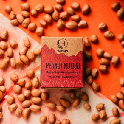 Bar | Nutjob - Peanut Bar (Made With Certified Organic Nuts) - Vegan &amp; Gluten Free, Dairy, Honey Free, High In Protein &amp; No Added Sugar - Tthe Huda Bar - 40gm