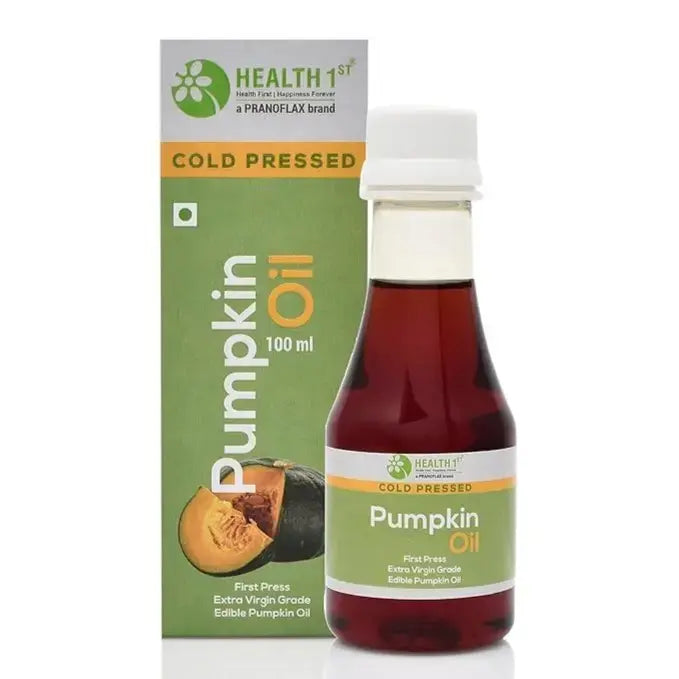 Pumpkin Oil | Cold Pressed Pumpkin Oil - Extra Virgin Grade - Pure &amp; Organic  Pumpkin Oil for  Cooking- 100% Natural - Health 1st - 100ml