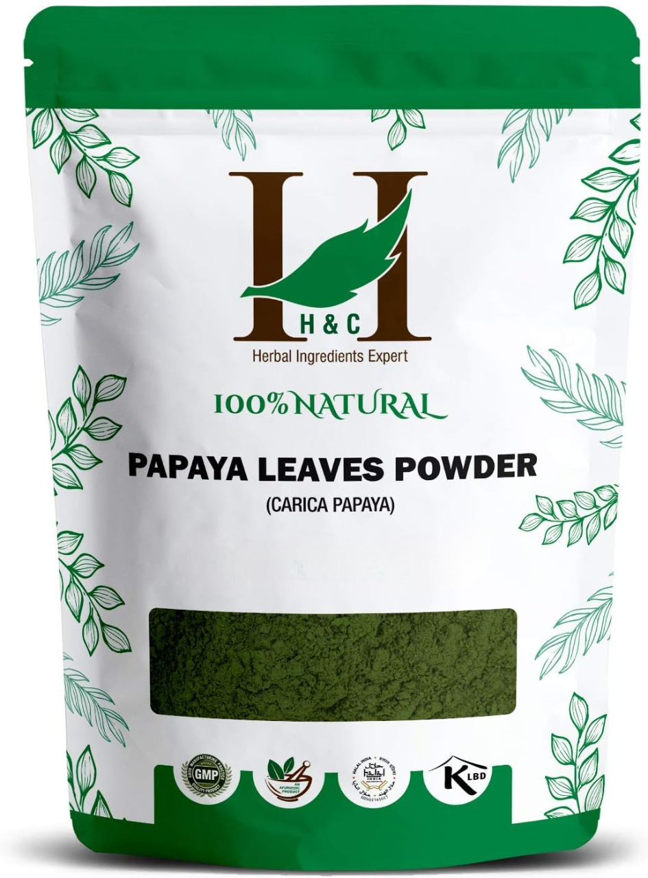 Papaya Leaves Powder | (Carica Papaya) - 100% Natural - No Added Additives - H&amp;amp;C - 100gm