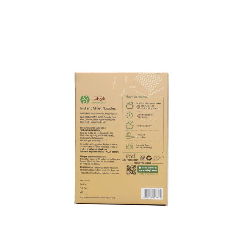 Noodles | Foxtail Millet Noodles - With Tastemaker - Satvyk - 175gm