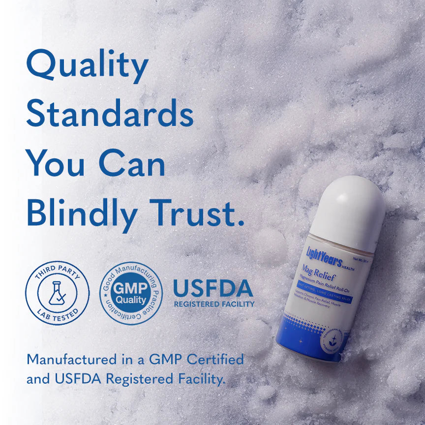 Mag Relief | Instant Pain Healing Roll-On - Clinically Proven Ingredients- Mess Free, No Staining, Easy Application -Light Years Health - 50ml
