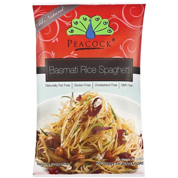 Basmati Rice Spaghetti – Gluten Free, Cholesterol Free &amp;amp; Fat Free - Peacock-  200gm