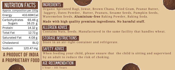 Millet Cookies | Peanut Butter - Gluten Free, No Added Sugar, Maida, Hydrogenated Fat &amp; No Added Artificial Flavors - Tummy Friendly – 75gm