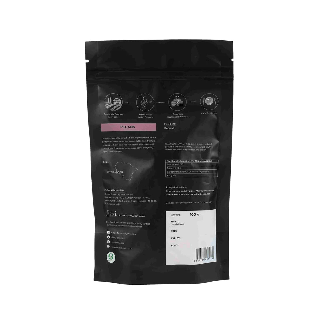Pecans - Zama Organics - 100gm