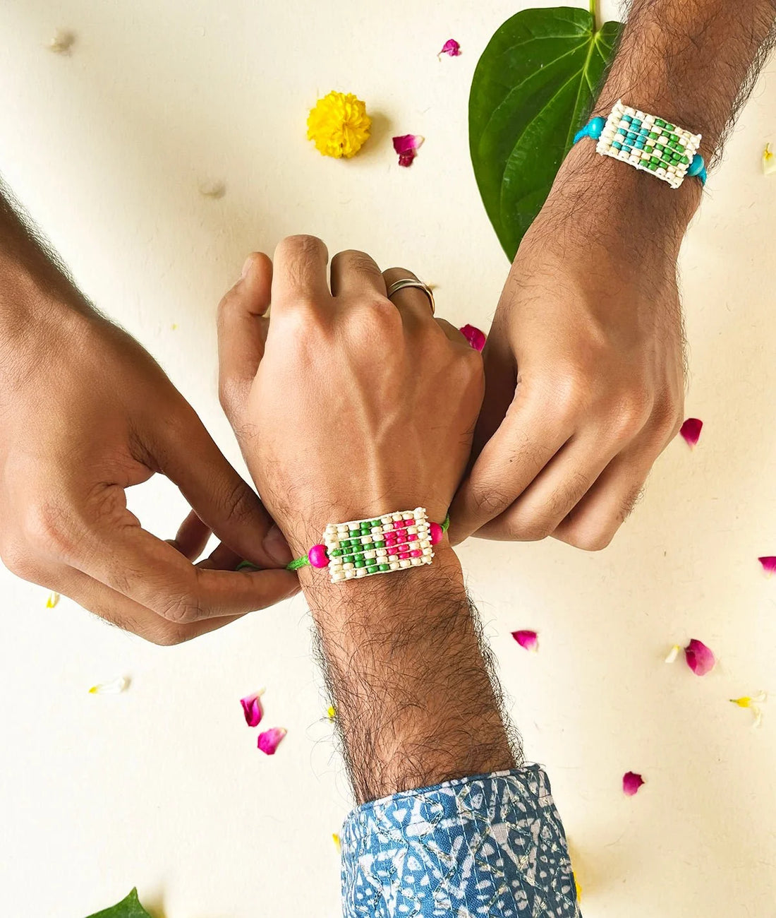 Rakhi | Pink Pixel Tulip Rakhi – Handcrafted – Eco Friendly – Nature’s Soul - Single Piece