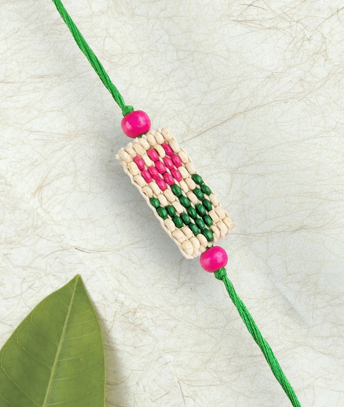Rakhi | Pink Pixel Tulip Rakhi – Handcrafted – Eco Friendly – Nature’s Soul - Single Piece