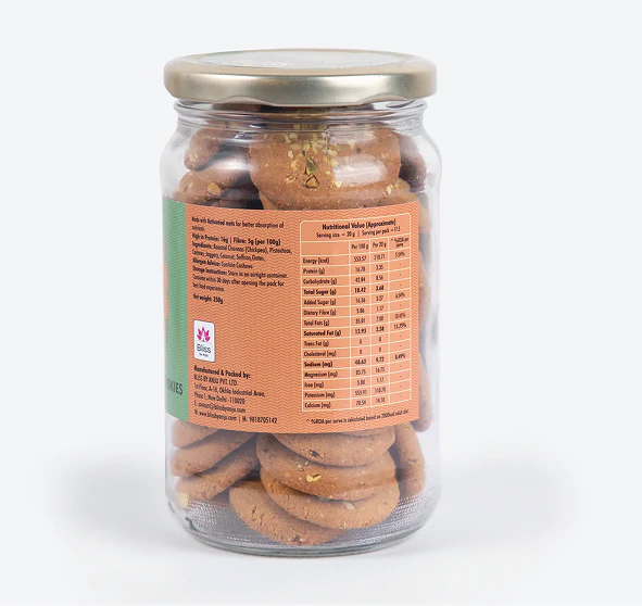 Cookies | Channa Sattu Pistachio Protein Cookies – No Refiend Flour- No OIL - Dairy Free- Bliss Box Foods – 200gm