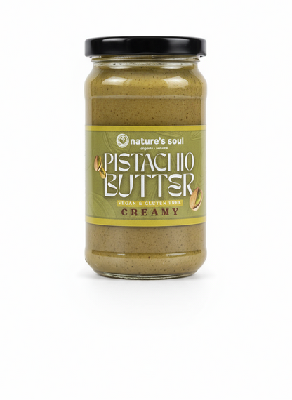 Pistachio Butter | Pistachio Butter (Creamy) – Made With Organic Ingredients – Vegan, Gluten Free, No Flavour Enhancers, No Emulsifiers And Stabilisers Or No Artificial Ingredients – Nature’s Soul – 200gm