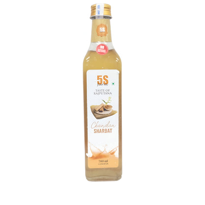 Sharbat | Chandan Sharbat - Taste Of Rajputana - No Added Distillation &amp; No Food Color - 5s Farm - 700ml