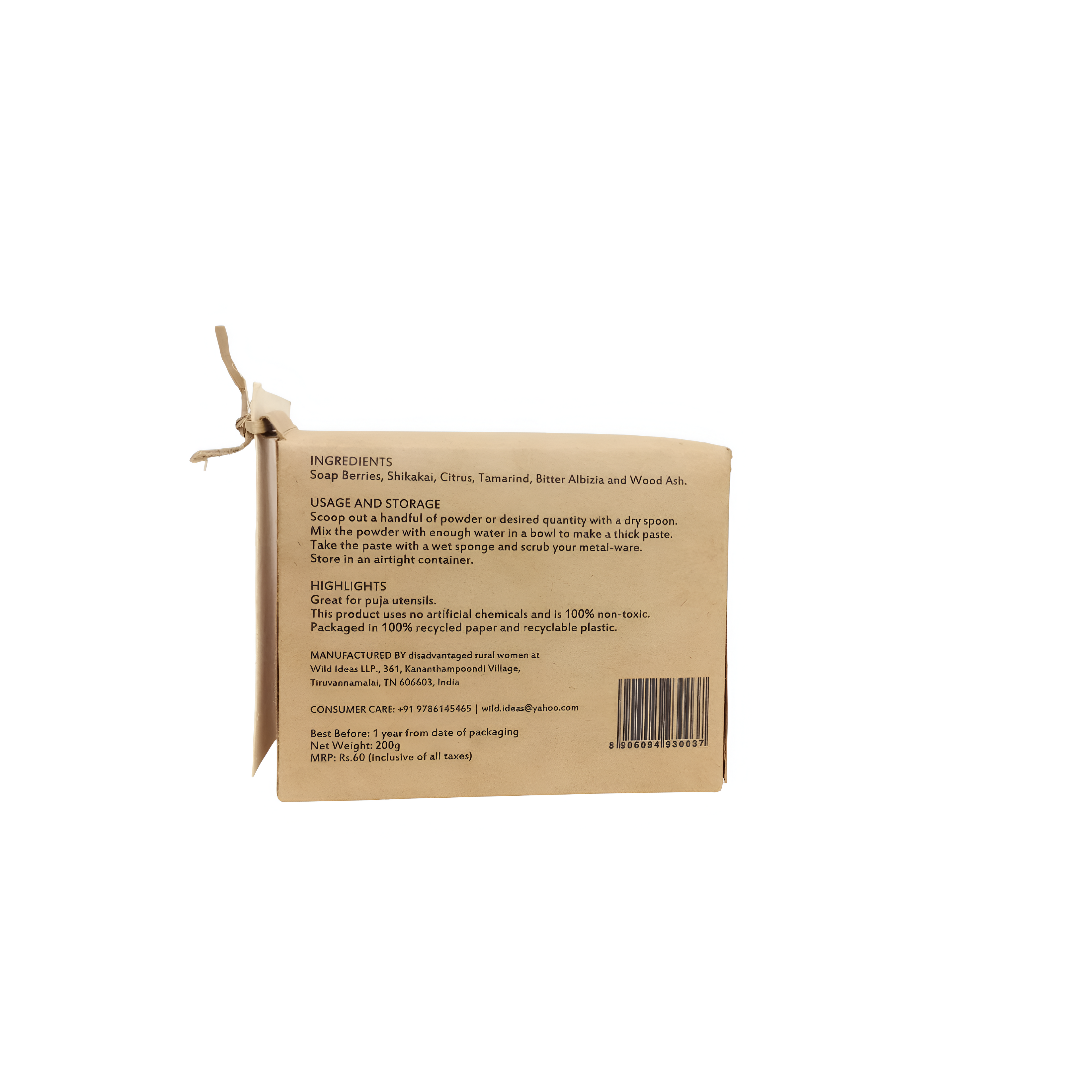 Dish Wash Powder | Sparkle - For Copper, Brass And Silverware - Natural – Wild Ideas – 200gm
