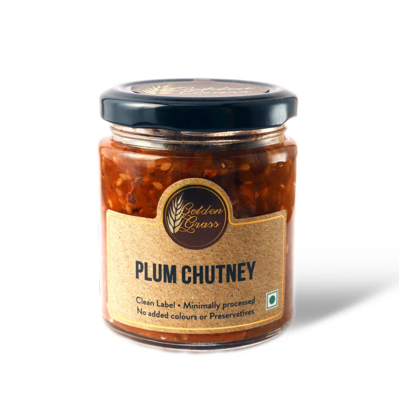 Chutney | Plum Chutney - 100% Natural – Vegan, No Added Colour & No Added Preservatives – Golden Grass – 200gm