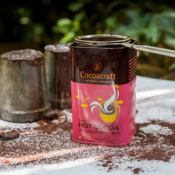 Chocolate | Premium Hot Cocoa Drinking Chocolate - Made in Kerala from Single - Origin Cocoa – Vegan -No Vegetable Oil, No Artificial Flavours- Cocoacraft – 300gm