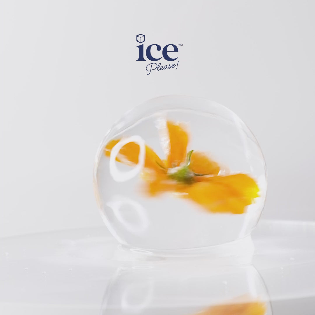 Ice | Flower Power Party Ice - Edible Flower Ice Cube - Maxium Chilling, Minimum Dilution- Ice For Human Consumption-RO Water UV 100% Untouched- Precision Cut- Pure Hygienic, Slow Melting- Nature&