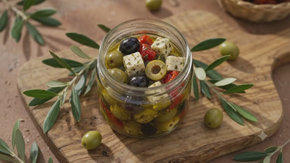 Olive Feta Antipasto Jar -Fresh Greek Salad &amp; Cheese Dip Mix- Made with Organic Ingredients - Nature&