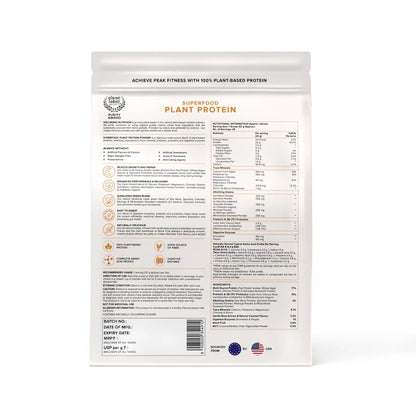 Protein Powder | Superfood Plant Protein - 22g Protein – French Vanilla Caramel – Organic - Vegan, Gluten Free, Sugar Free &amp; Dairy Free – Wellbeing Nutrition – 907gm