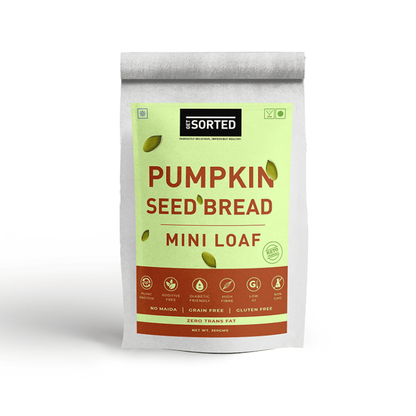 Bread | Pumpkin Seed Bread - Mini Loaf - Vegan, Gluten Free Keto Friendly Bread - No Maida, Zero Trans Fat, Grain Free, Diabetic Friendly &amp;amp; No Additives – Get Sorted - 350gm