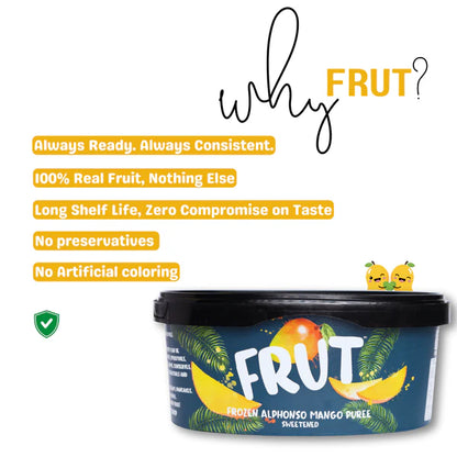 Alphonso Mango | Frozen Alphonso Mango Puree (Natural &amp; Unsweetened) –  No Artificial Flavours &amp; Preservatives – Frut – 1000gm