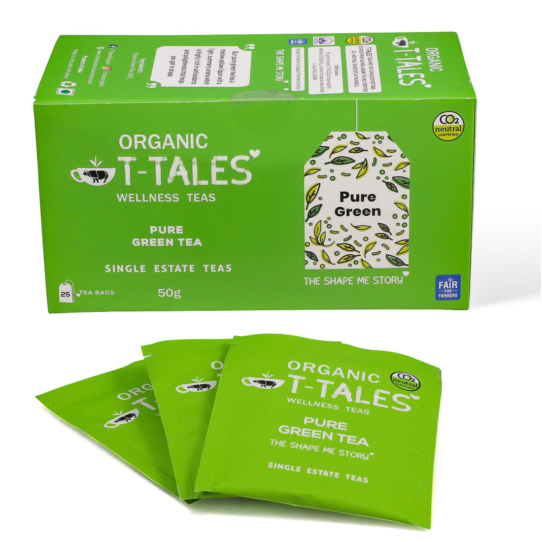 Tea | Pure Green Tea - Organic - Single Estate Teas - T-Tales - 25 Tea Bag