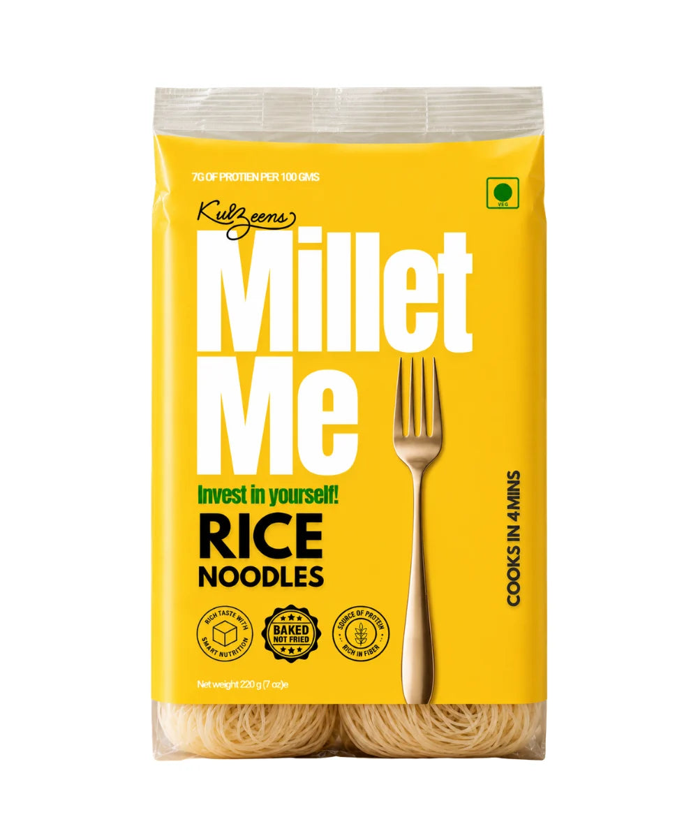 Noodles | Rice Noodles -Gluten Free,Vegan- Asian Style &amp; Pad Thai Ready -Baked Not Fried -No Refined Wheat Flour , No Maida-No Artificial Additives, No Preservatives – Kuizeens – 220gm