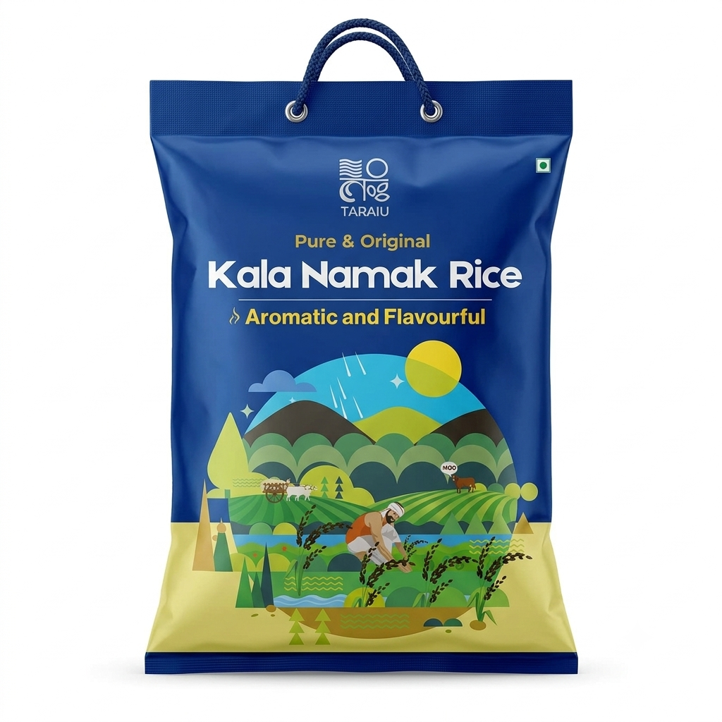 Rice | Kala Namak Rice – Made In Tarai – Aromatic – Natural Salty Taste – Diabetic Friendly, High In Protein, Antioxidants &amp; Sugar Free – Tarai Organic Farms – 5000gm
