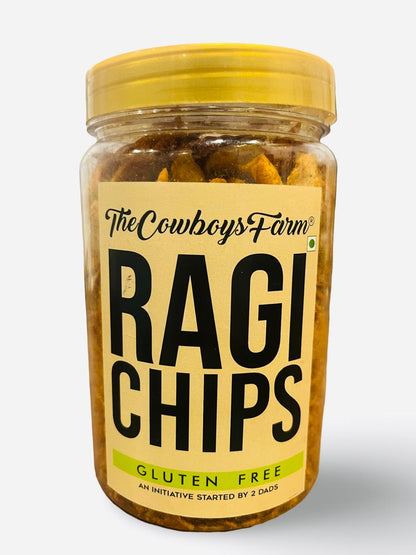 Chips | Ragi Chips - Gluten Free, No Palm Oil, No Flavor Enhancer, No Artificial Colors &amp;amp; No Added Preservatives - Natural Ingredients - The Cowboys Farm - 160gm