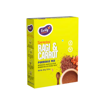 Porridge Mix | Sprouted Ragi &amp; Carrot – Vegan, Gluten Free, No Added Refined Sugar, No Milk &amp; No Salt – Early Foods – 200gm
