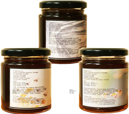 Honey | Raktbeej Forest Honey - No Added Adulteration, Sugar, Corn Syrup &amp;amp; No Added Artificial Additives, Coloring Agents Or Preservatives - ROYAL BEE BROTHERS - 250gm