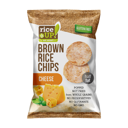 Chips | Brown Rice Chips (Cheese) - Gluten Free, Half Fat, Not Fried &amp;amp; Whole Grains With Olive Oil – Rice Up - 60gm