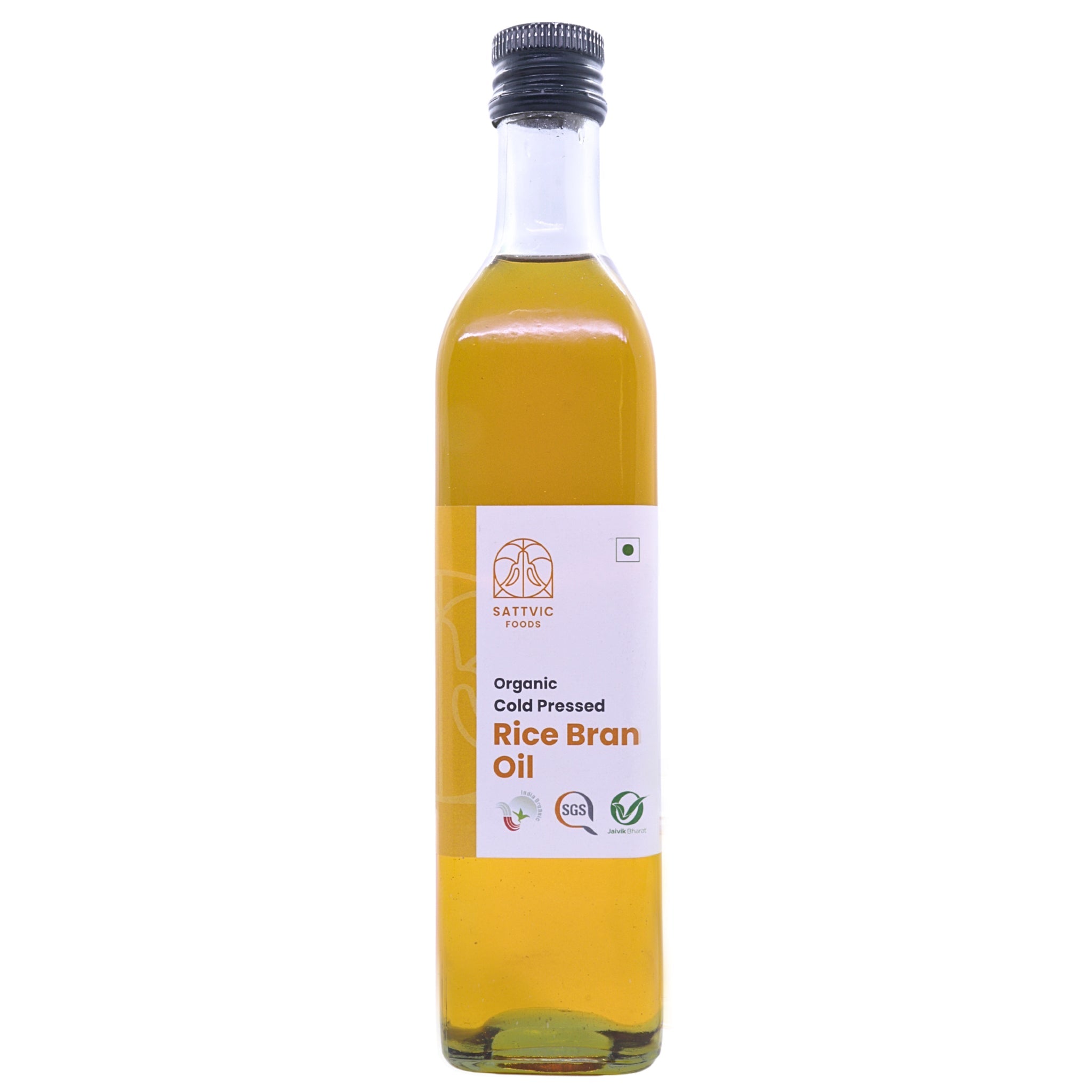 Rice Bran Oil | Organic - Cold Pressed - Sattvic Food - 500ml