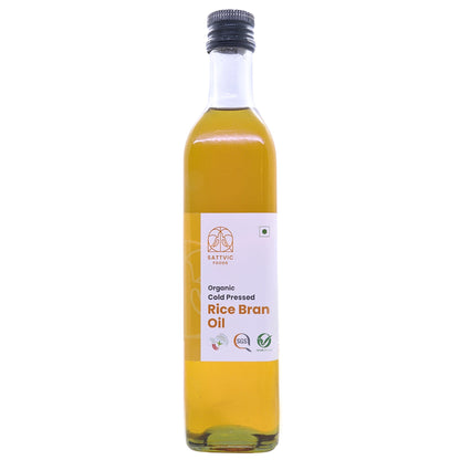 Rice Bran Oil | Organic - Cold Pressed - Sattvic Food - 500ml