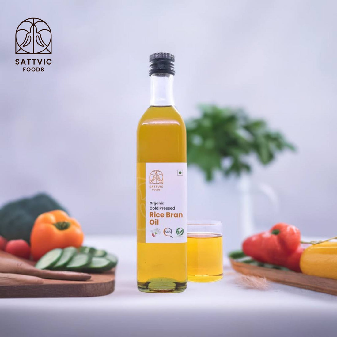 Rice Bran Oil | Organic - Cold Pressed - Sattvic Food - 1000ml